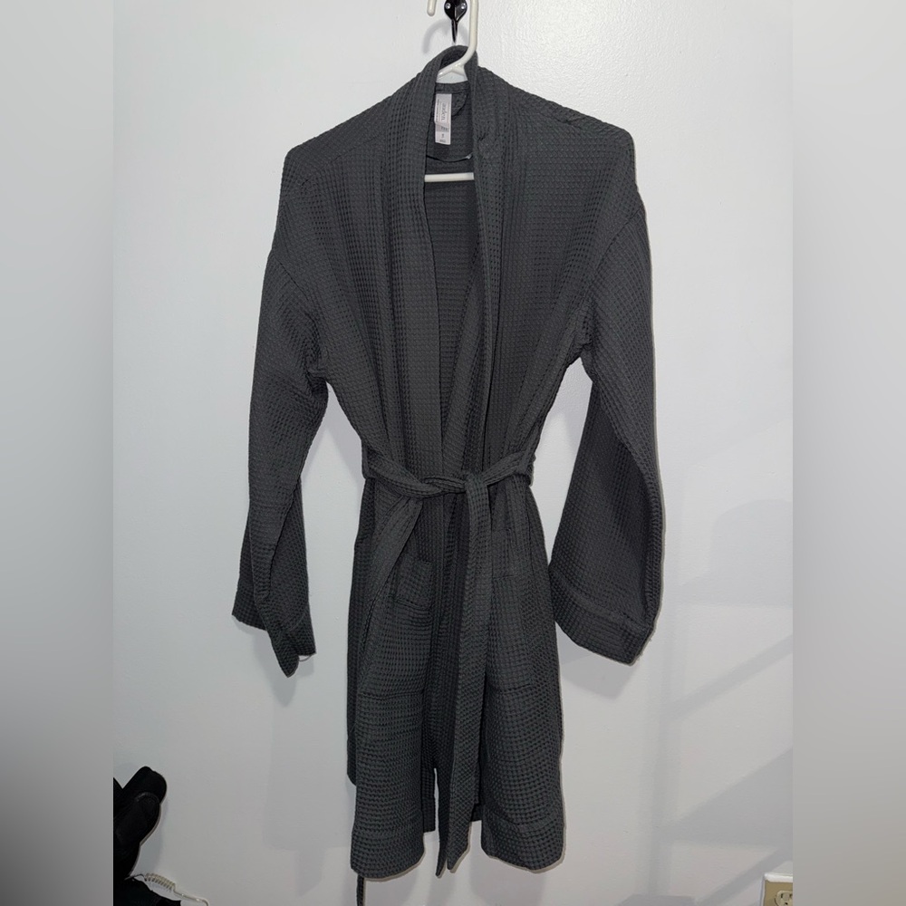 Auden Charcoal Waffle Knit Robe
